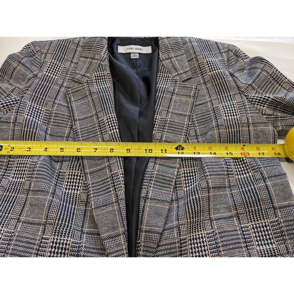 Jones Studio Womens Check Houndstooth Open Blazer XS Retro 80s 90s Boxy NWT $70 - Picture 7 of 10